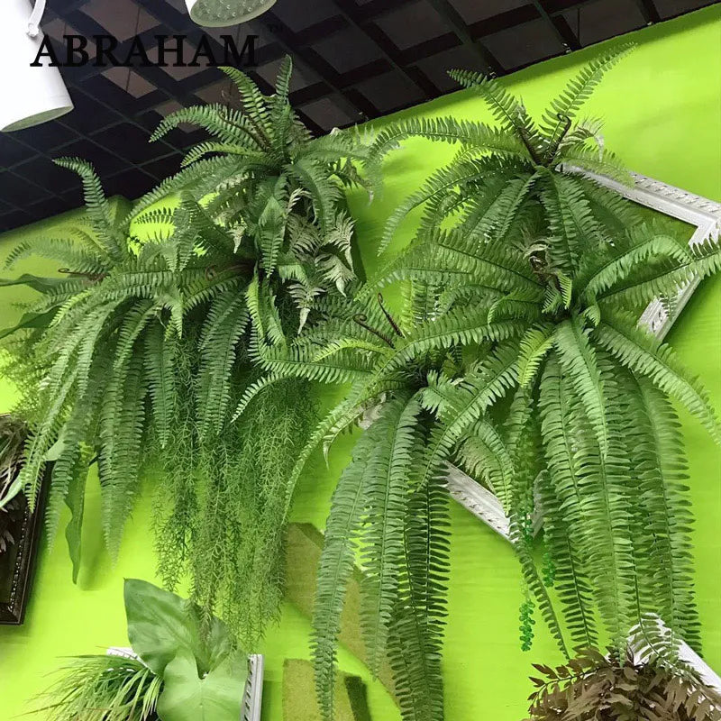 plantes artificielles suspendues grandes plantes tropicales en rotin décoratives - vue 1 sur 11