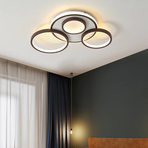 lustre led moderne en bois et aluminium pour éclairage intérieur - vue 4 sur 18