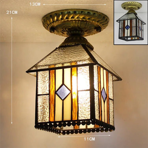 Plafonnier Led en verre créatif moderne avec ampoule 7W E27 - vue 20 sur 30