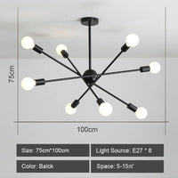lustre moderne à leds style industriel spoutnik créatif éclairage maison