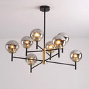 lustre industriel nordique 6 lumières ampoules à bulles de verre