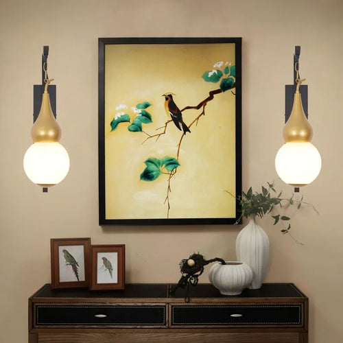 applique murale gourde style chinois pour décoration intérieure - vue 6 sur 8