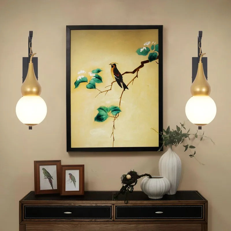 applique murale gourde style chinois pour décoration intérieure - vue 5 sur 8