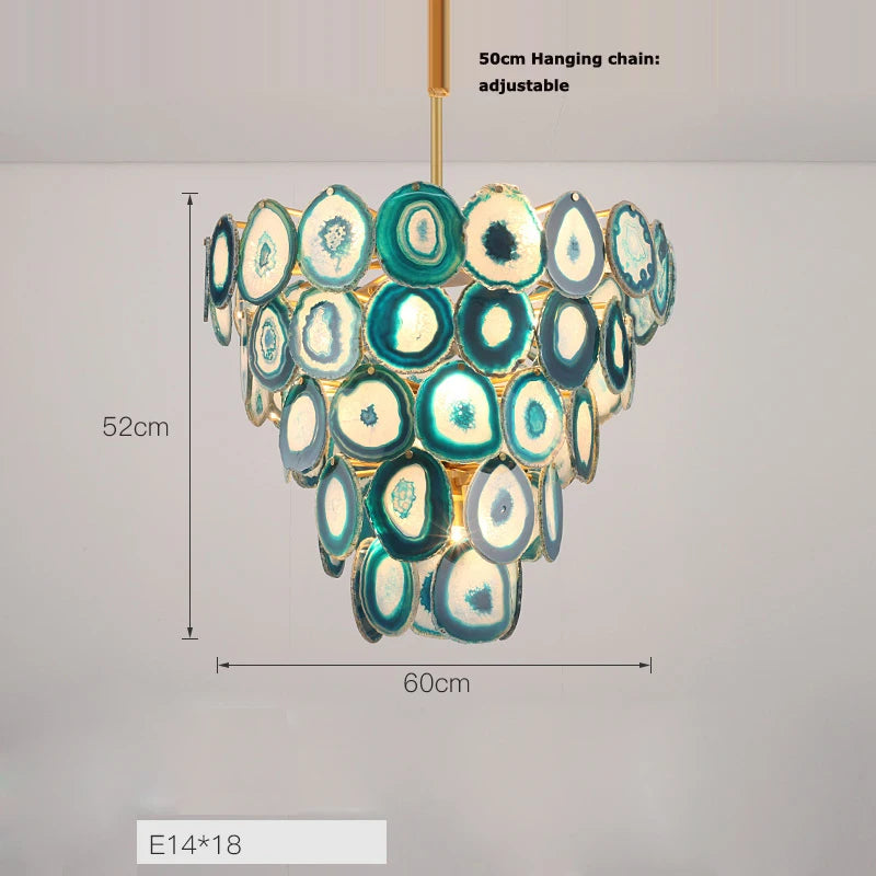 lustre design moderne en agate colorée pour intérieur - vue 10 sur 15