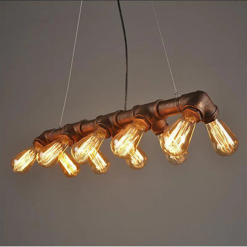 Lustre à vent industriel rétro américain à 10 têtes - vue 2 sur 10