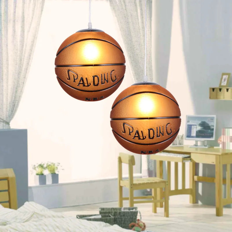 té enfants suspension lumières pour chambre enfants Football basket-ball lampes suspendues chambre luminaire moderne mignon décoration - vue 3 sur 4