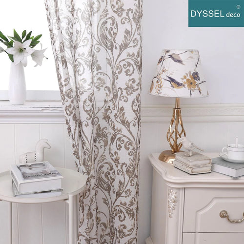 Voilage moderne imprimé floral style européen salon chambre - vue 4 sur 8