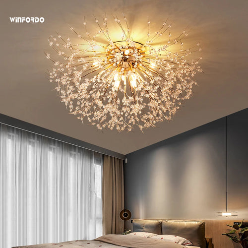lustre led 	 avec branches de cristal winfordo en stock - vue 2 sur 18