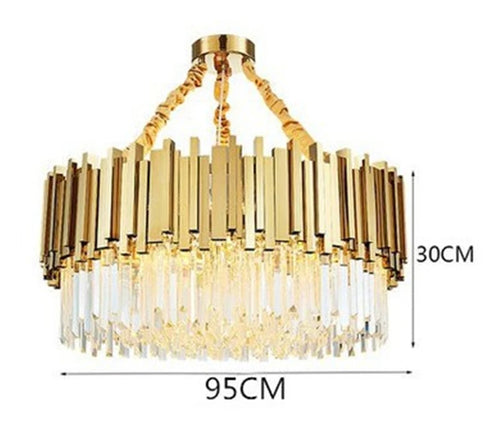 lustre moderne en cristal avec grande suspension à led - vue 15 sur 15