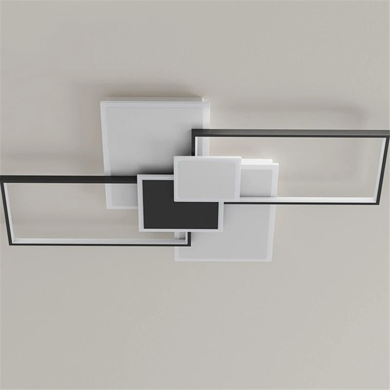 plafonnier à cadre carré moderne avec lumières led - vue 6 sur 12