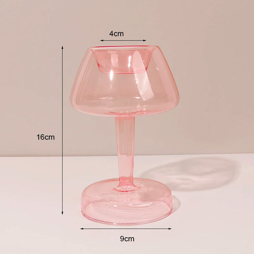 bougeoirs en verre rétro classiques pour décoration de mariage et intérieure - vue 12 sur 17