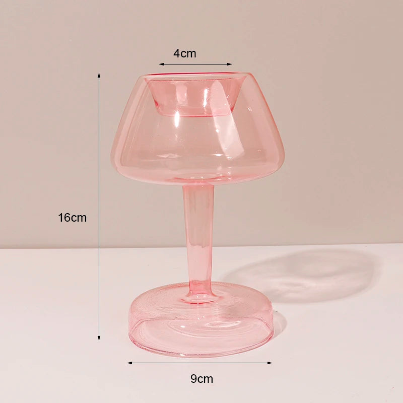 bougeoirs en verre rétro classiques pour décoration de mariage et intérieure - vue 11 sur 17