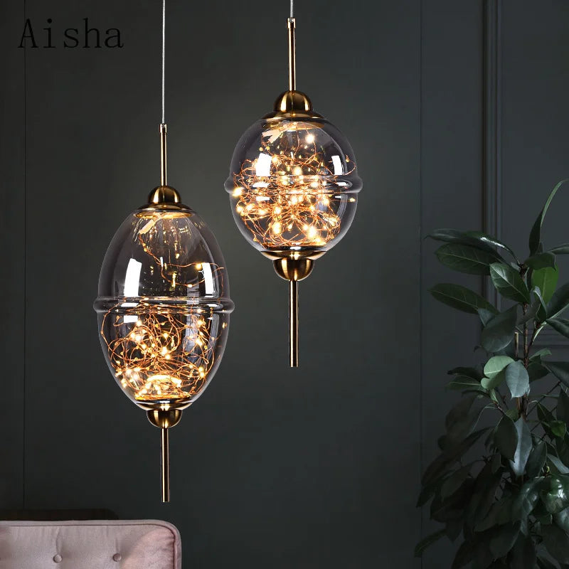 suspension moderne en verre créatif pour bar et magasin - vue 1 sur 11