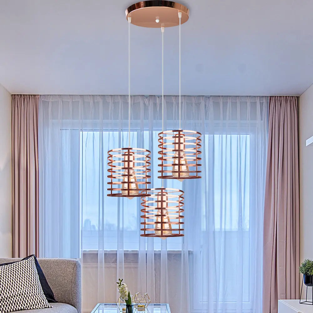 lustre suspendu moderne avec 1/3 têtes led vintage - vue 5 sur 13