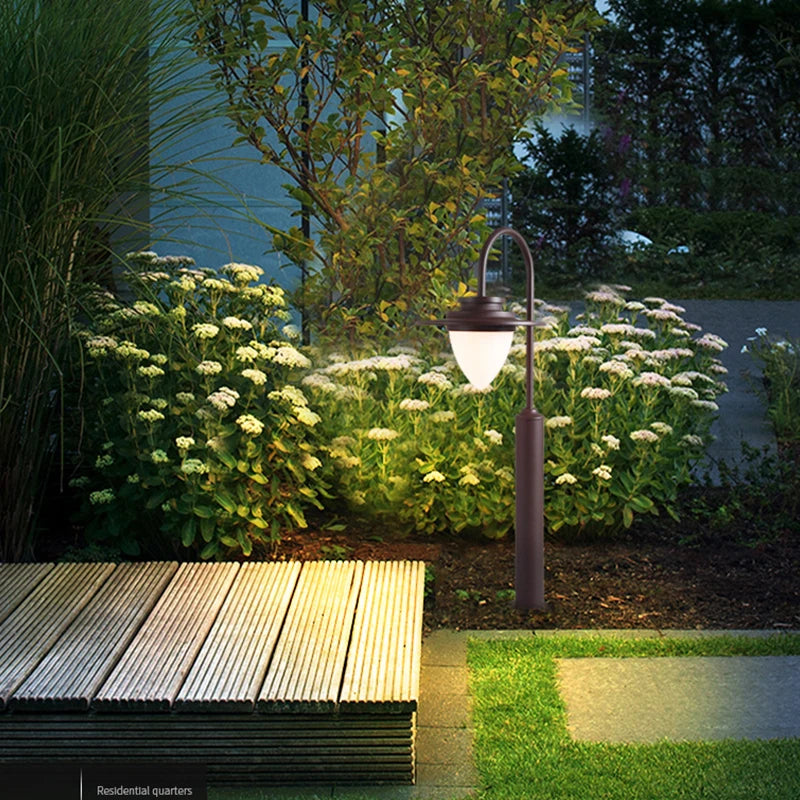 Lampadaire extérieur de pelouse pour jardin moderne en aluminium - vue 3 sur 8
