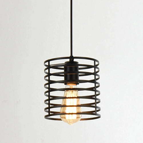 Retro Iron Cage Pendant Ceiling light Multi-Layer Round Surround Body, E27 220V Output Support Vintage Hanging Lamp - vue 6 sur 6
