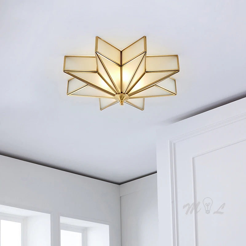 plafonnier nordique en cuivre design luxueux pour intérieur - vue 5 sur 7