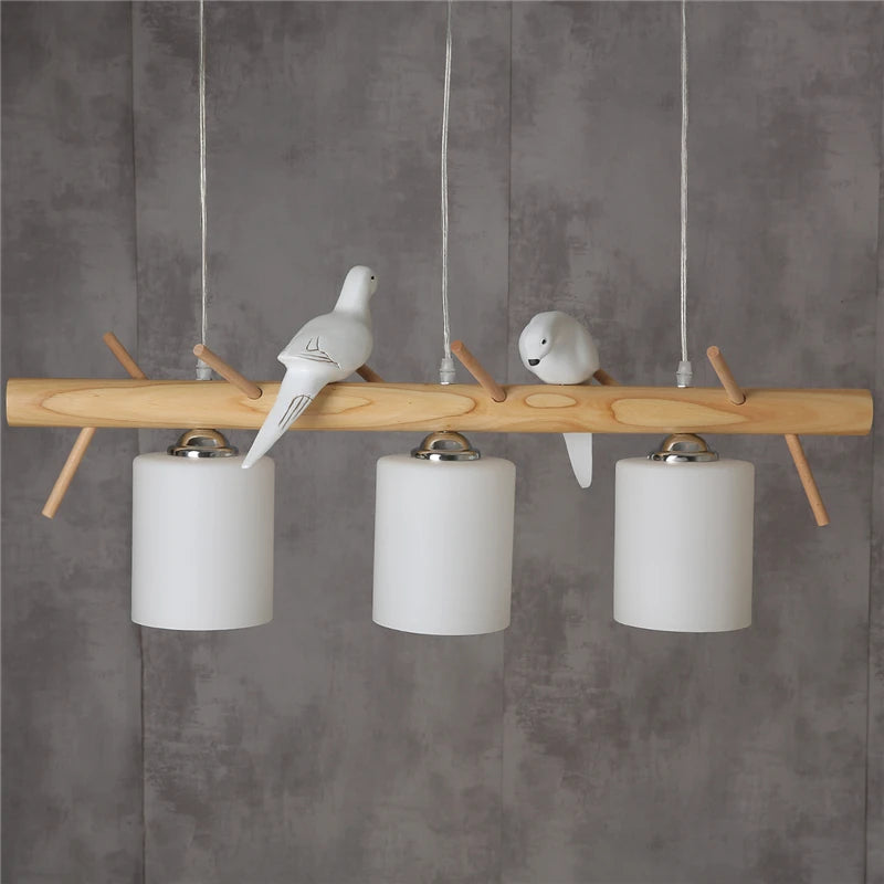 suspension créative nordique en bois pour ambiance moderne - vue 3 sur 9