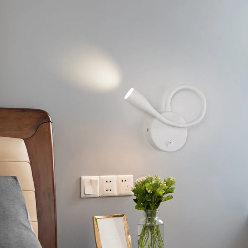 lampe de chevet murale led moderne nordique avec port usb et interrupteur - vue 5 sur 10