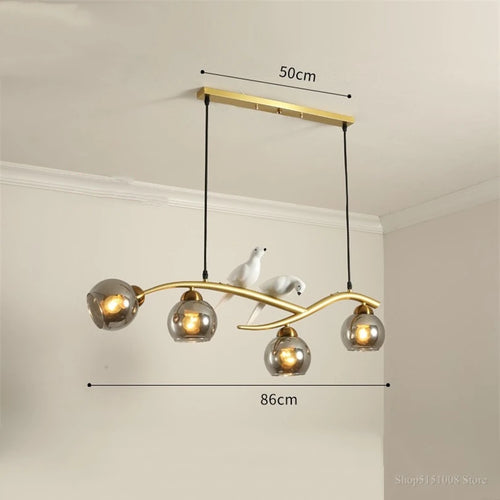 lustre moderne nordique en verre led pour restaurant bar - vue 7 sur 14