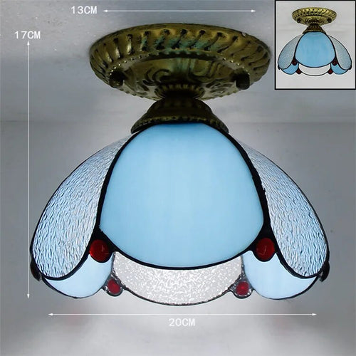 Plafonnier Led en verre créatif moderne avec ampoule 7W E27 - vue 26 sur 30