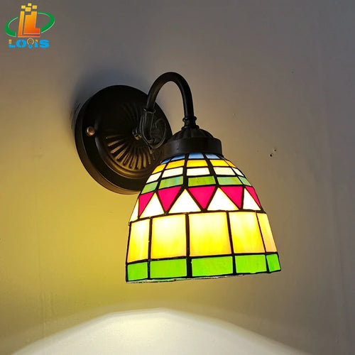 applique murale en verre teinté style européen avec éclairage LED - vue 5 sur 6