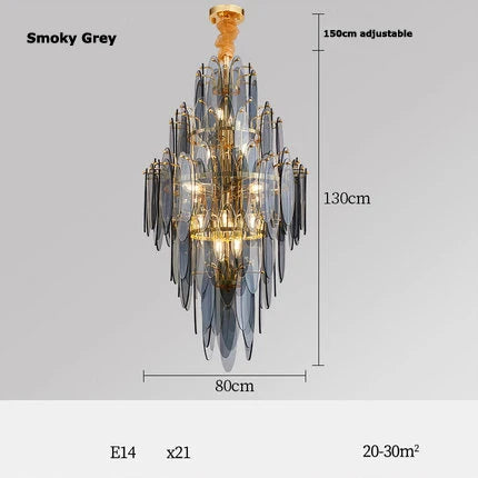 lustre led art déco en fer et verre design élégant pour éclairage moderne - vue 11 sur 25