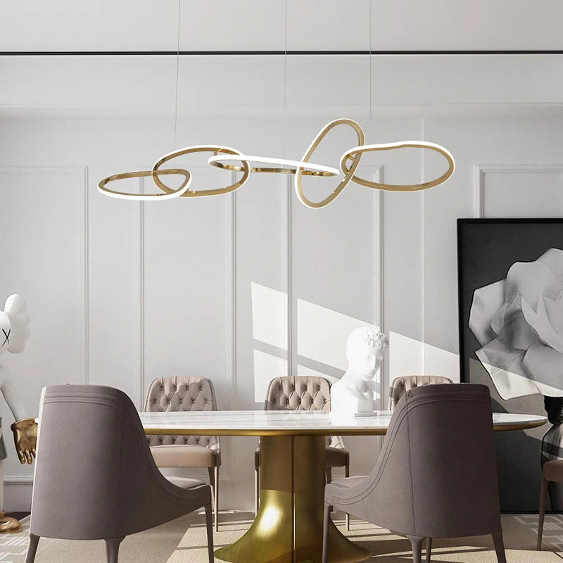 plafonnier led suspendu design moderne pour intérieur décoratif - vue 4 sur 9