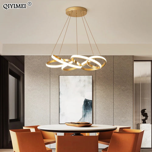 suspension plaqué or avec lumière led pour éclairage intérieur - vue 2 sur 8