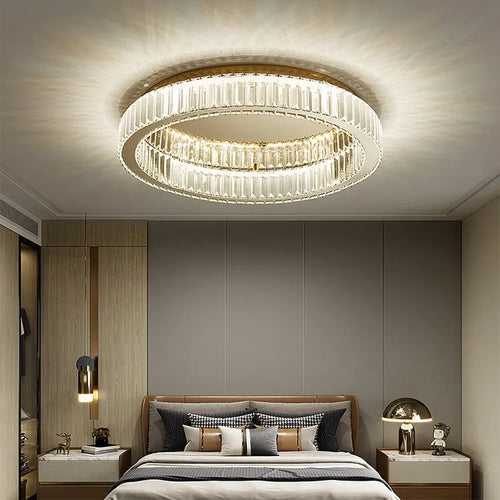 Plafonnier rond led cristal moderne simple - vue 2 sur 12