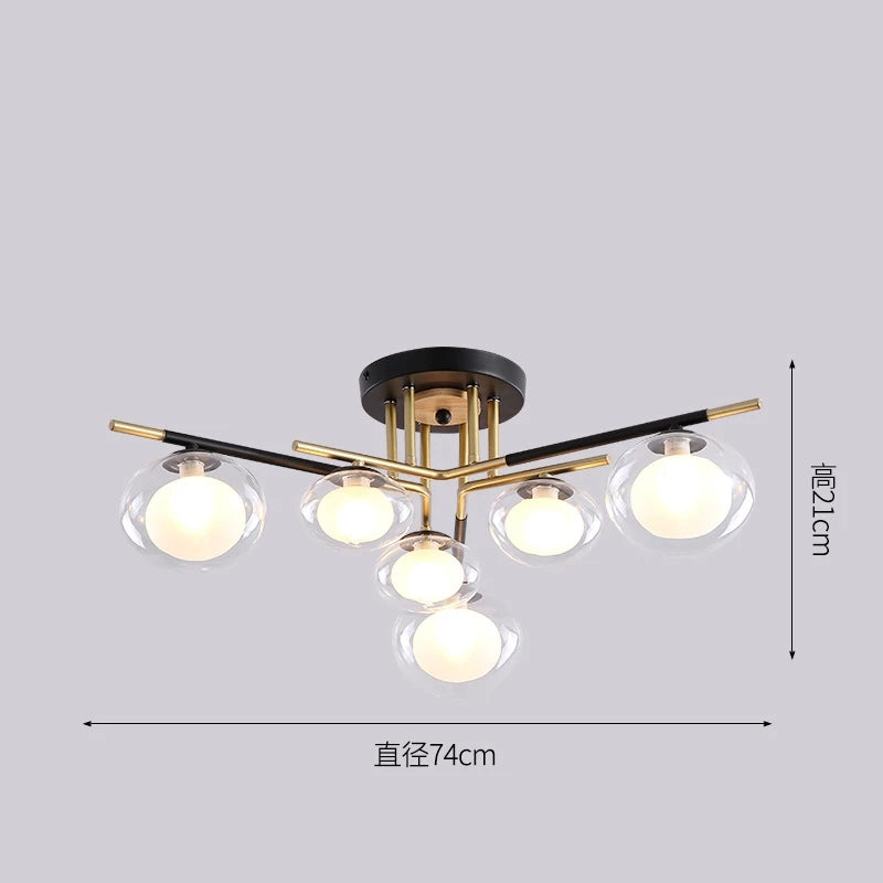 plafonniers nordiques simples luxe décoration maison luminaires suspendus - vue 9 sur 9
