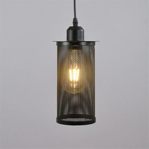 suspension industrielle en maille de fer pour bar et loft vintage - vue 5 sur 6