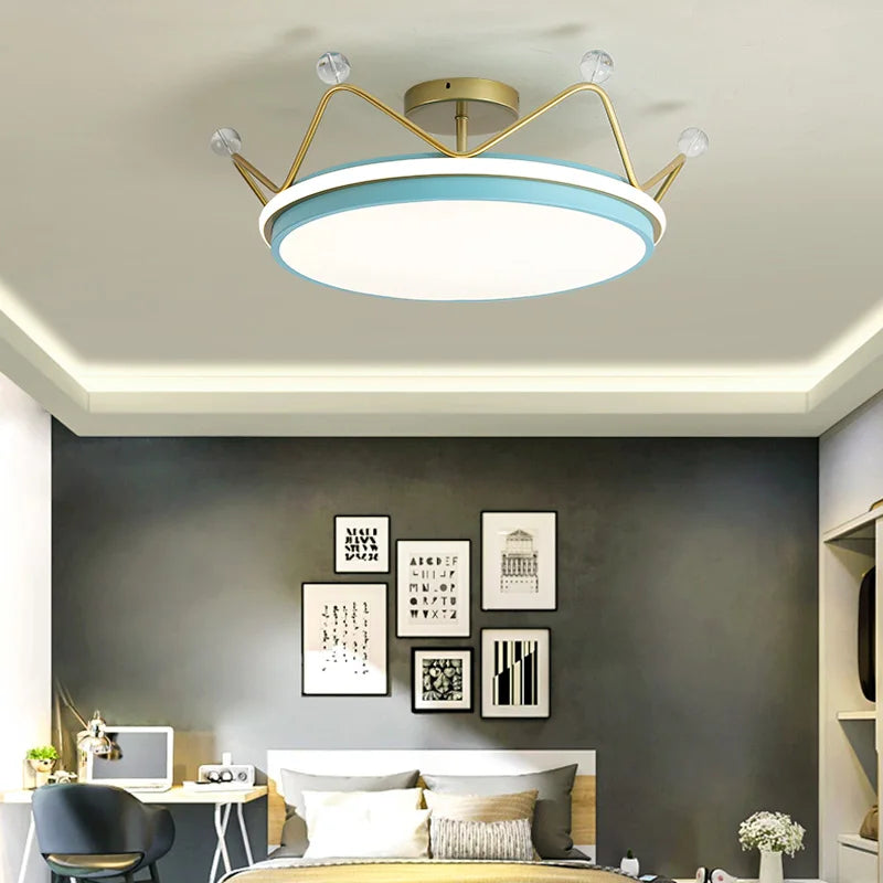 suspension pour enfants couronne leds moderne winfordo - vue 3 sur 12