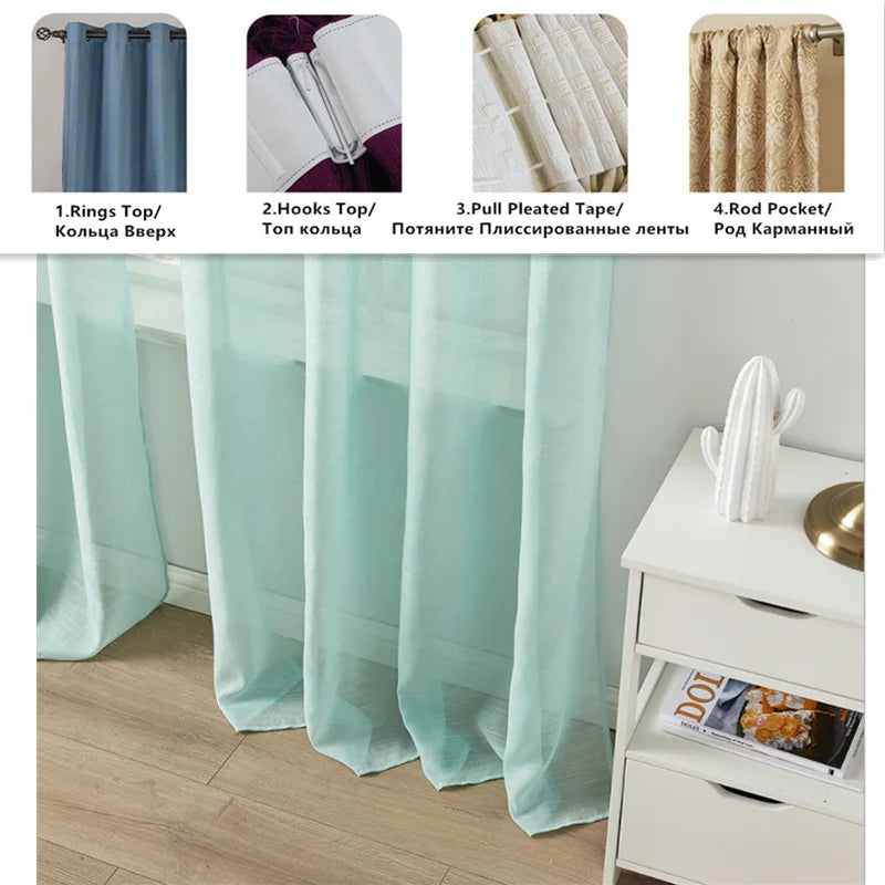 Voilage tulle translucide moderne sur mesure salon chambre - vue 4 sur 10