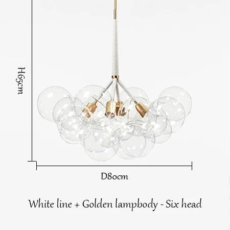 SANDYHA boule de verre bulle lustre haute qualité matériel lampadaire Art décoration de la maison LED lampe suspendue personnalité chambre E27 - vue 10 sur 18