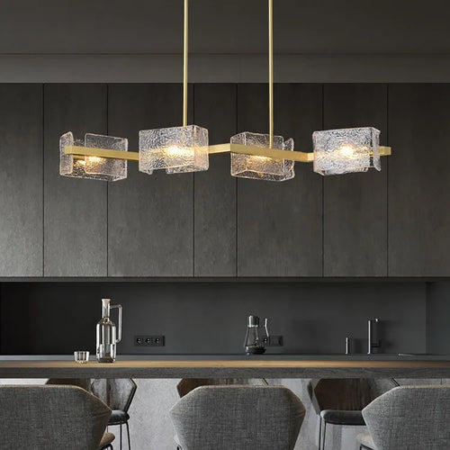 lustre moderne ondulation d'eau zhongdao luxe artistique verre - vue 3 sur 9