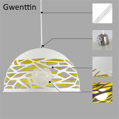 suspension moderne en coquille dœuf pour décoration intérieure - vue 6 sur 8