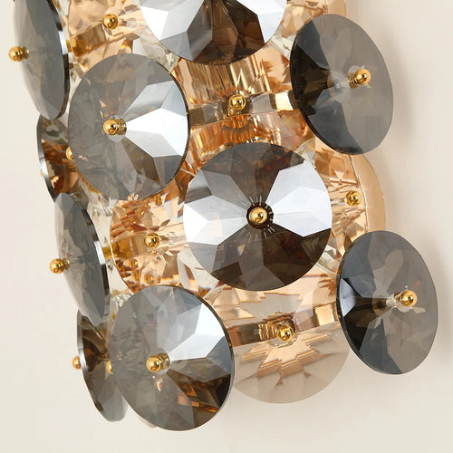 Applique murale LED appliques éclairage chambre salon fumée gris cristal applique chevet décor applique murale - vue 7 sur 6
