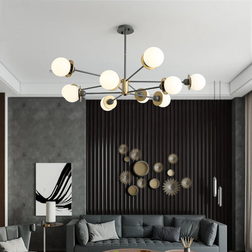 lustre moderne boule de verre pour éclairage intérieur décoratif - vue 4 sur 10