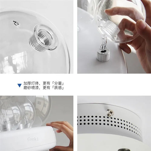 lustre en verre transparent design moderne pour décoration intérieure - vue 7 sur 8