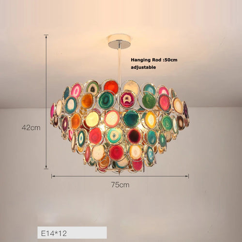 lustre design moderne en agate colorée pour intérieur - vue 14 sur 15