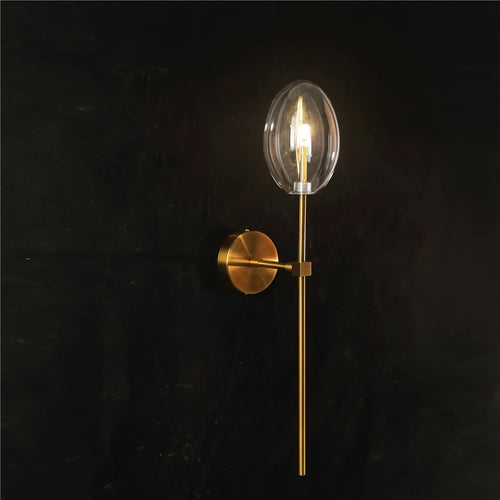 applique murale led moderne avec abat-jour en verre transparent - vue 2 sur 7
