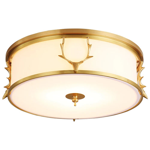 Living room, bedroom lamp, all copper, post-modern light luxury led ceiling lamp, American study, Nordic simple brass lamp - vue 6 sur 5
