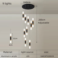 lustre à led en acrylique moderne pour espaces créatifs