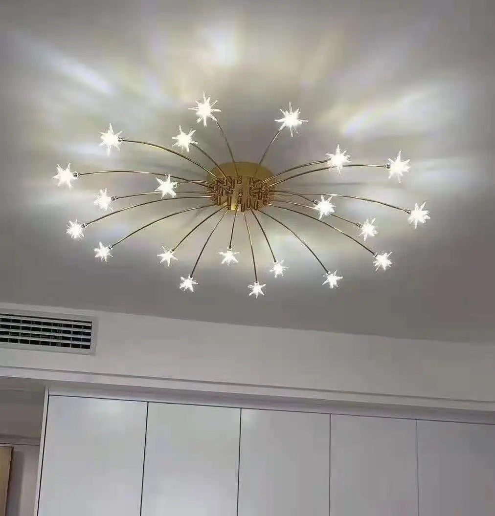 lustre moderne design chrome avec led pour éclairage maison - vue 2 sur 7