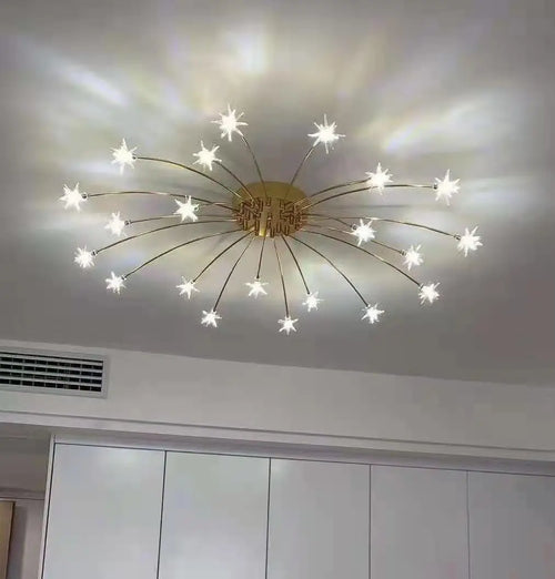 lustre moderne design chrome avec led pour éclairage maison - vue 3 sur 7