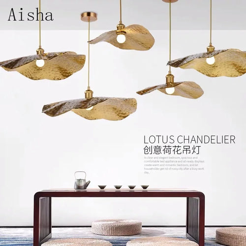 suspension créative en fer style chinois lotus pour décoration intérieure - vue 3 sur 7