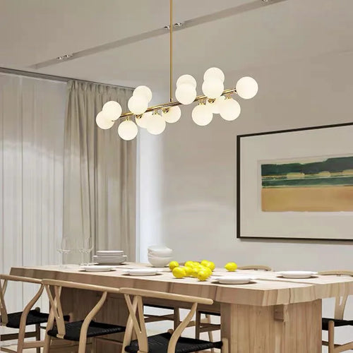 lampe design scandinave en verre laiteux avec support - vue 5 sur 10