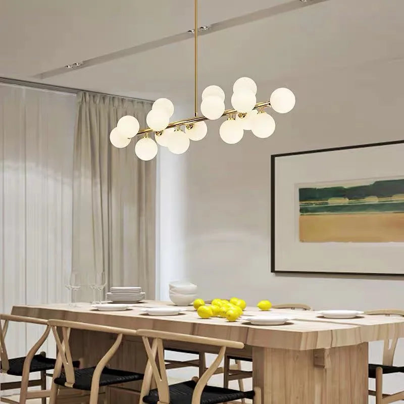 lampe design scandinave en verre laiteux avec support - vue 4 sur 10