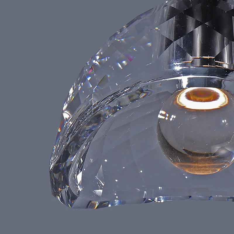 luminaire led suspension en cristal k9 de luxe postmoderne - vue 5 sur 8
